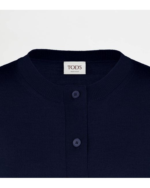 Tod's Blue Silk Blend Cardigan