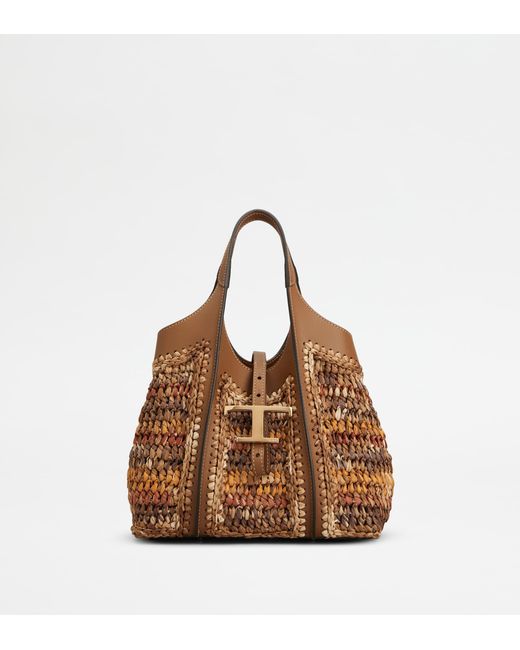 Tod's Brown T Timeless Shopping Bag