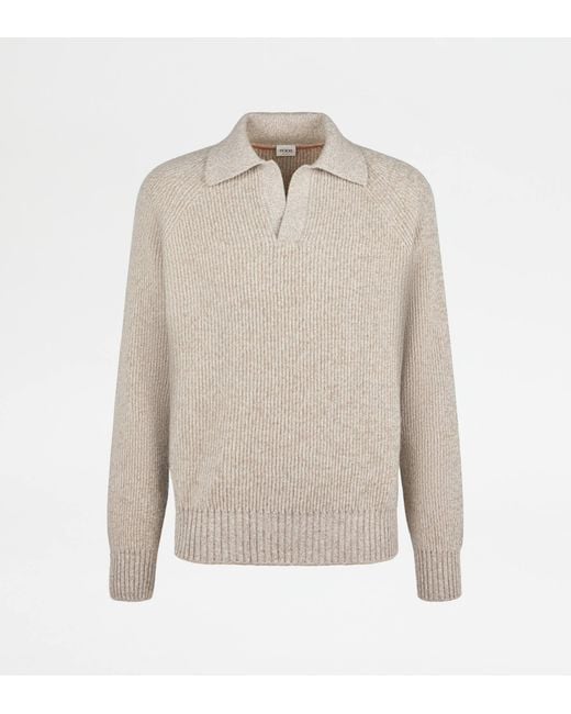Tod's White Cashmere Blend Pullover for men