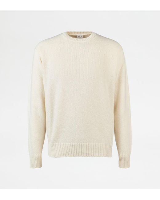 Tod's White Round-Neck Jumper for men
