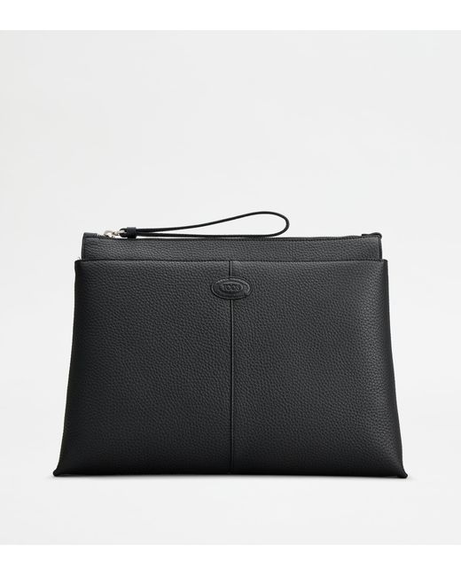 Tod's Black Document Holder Pouch for men
