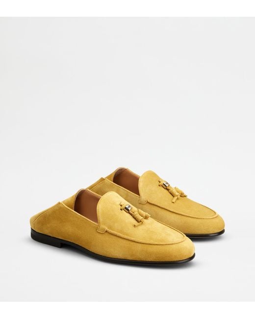 Tod's Yellow Mule Loafers