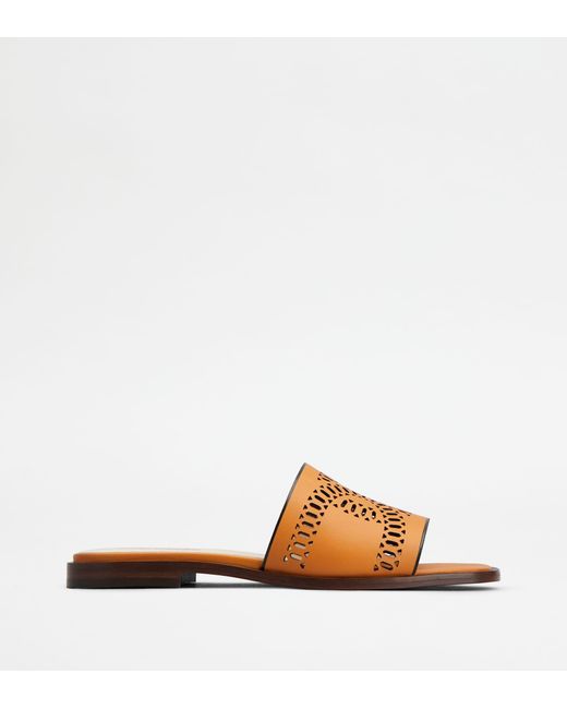 Tod's Brown Kate Sandals In Leather