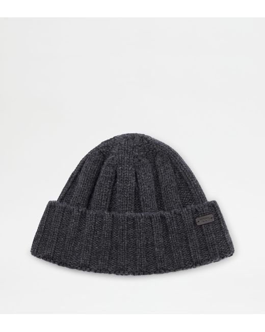 Tod's Blue Cashmere Blend Beanie for men