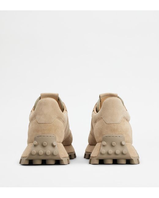 Tod's Natural Sneakers 1t In Suede