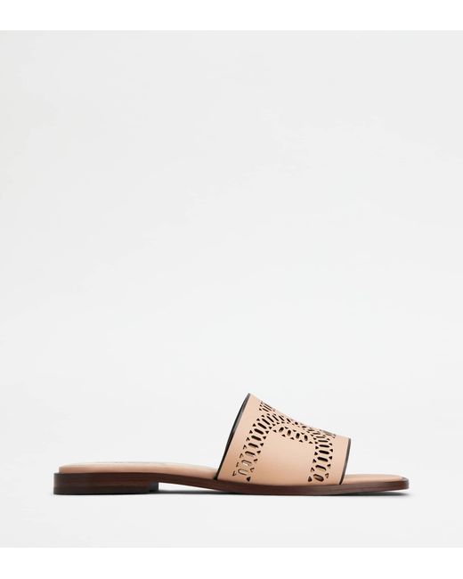 Tod's Natural Kate Sandals In Leather