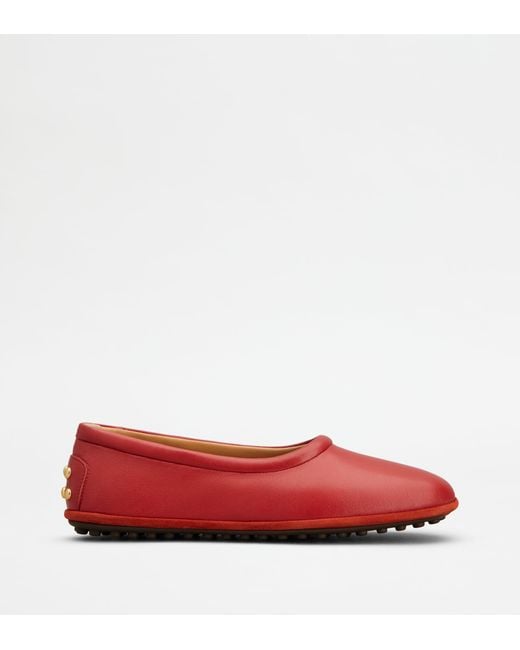 Tod's Red Ballerinas