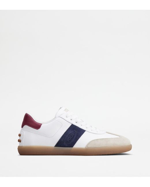 Tod's Blue Tabs Sneakers In Leather