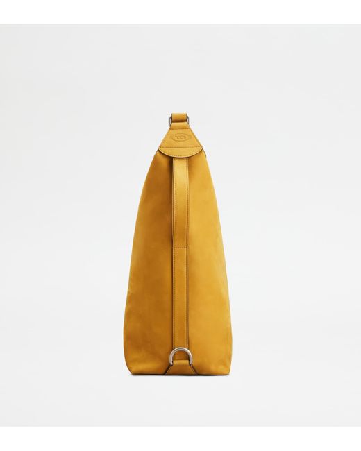 Tod's Yellow Meda Bag Aus Nubukleder Small