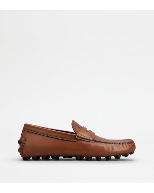 Tod's Brown Gommino Bubble Loafers for men