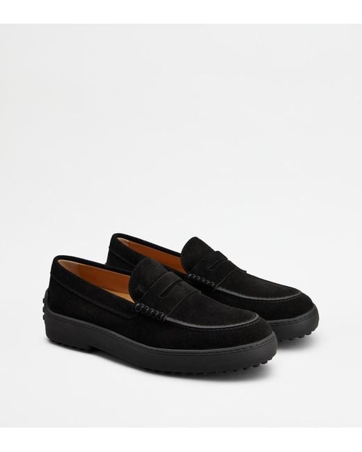 Tod's Black Winter Gommino Loafers for men