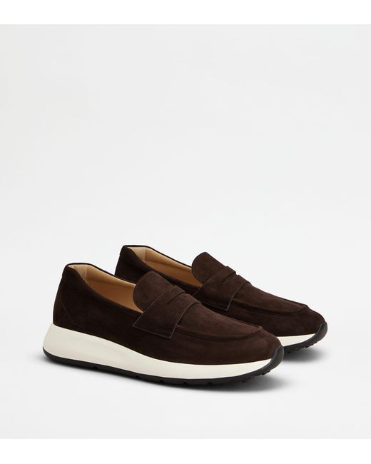 Tod's Brown Dot Sporty Loafers for men