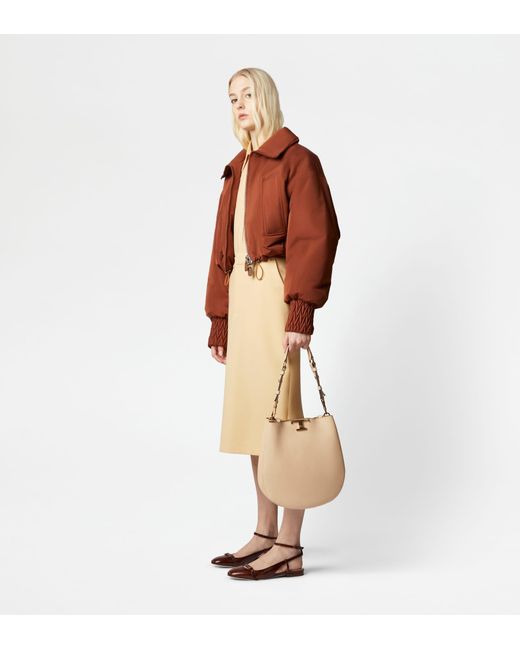 Tod's Natural T Timeless Shoulder Bag In Leather Small