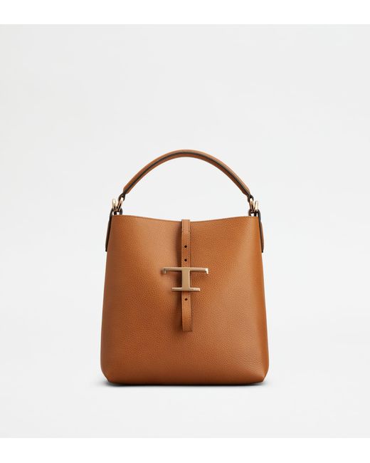 Tod's Brown T Timeless Bucket Bag