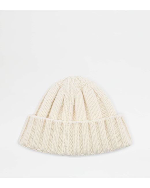 Tod's Natural Cashmere Blend Beanie for men