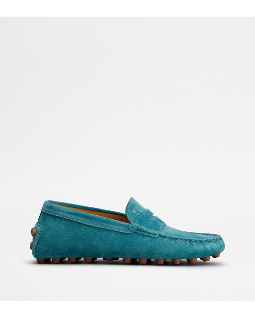 Tod's Green Gommino Bubble In Suede