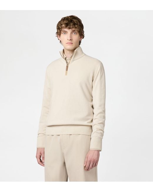 Tod's White Half Zip Jumper for men