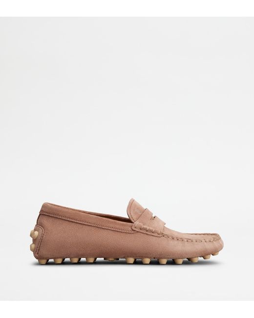 Tod's Brown Gommino Bubble In Suede