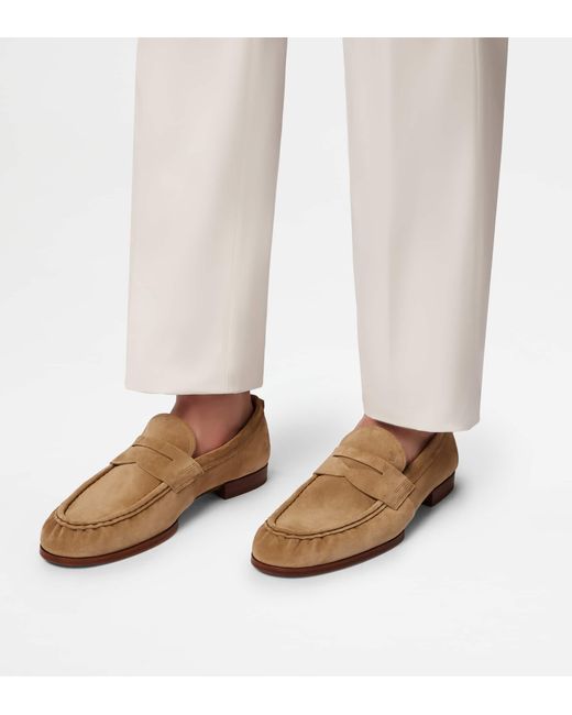 Tod's Natural Loafers In Suede for men