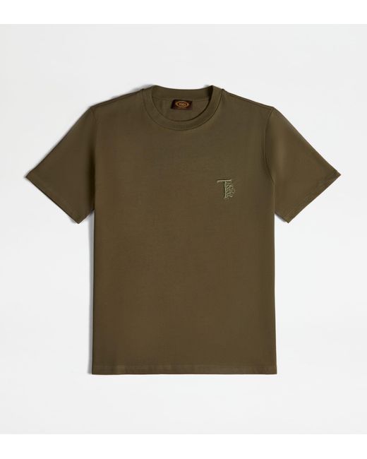 Tod's Green T-shirt In Jersey for men