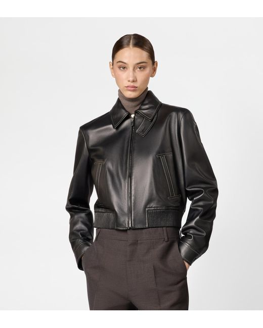 Tod's Black Cropped Bomber Jacket