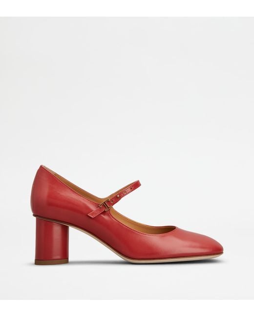 Tod's Red Mary Janes