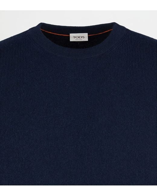 Tod's Blue Round-Neck Pullover for men