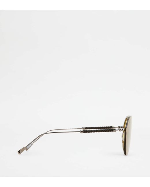 Tod's Metallic Mask Sunglasses With Temples for men