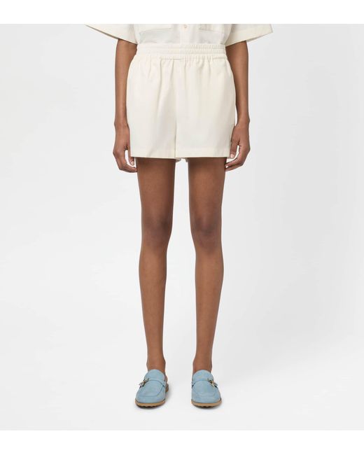 Tod's White Silk Blend Shorts