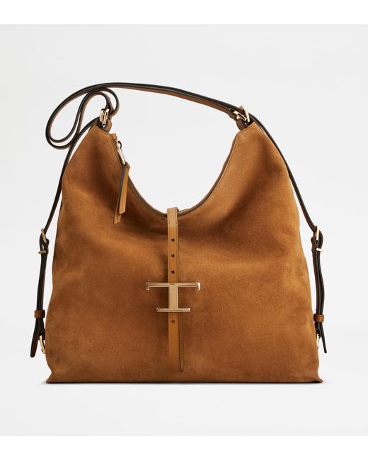 Tod's Brown T Timeless Shoulder Bag