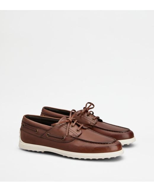 Tod's Brown Boat Shoes for men