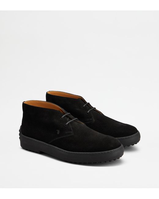 Tod's Black Winter Gommino Desert Boots for men
