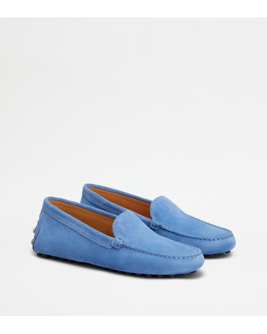 Tod's Blue Metal Dots Gommino Loafers