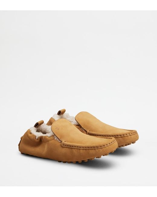 Mocassin Gommino Glove En Nubuck Tod's en coloris Brown