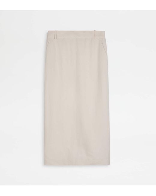 Tod's White Midi Skirt