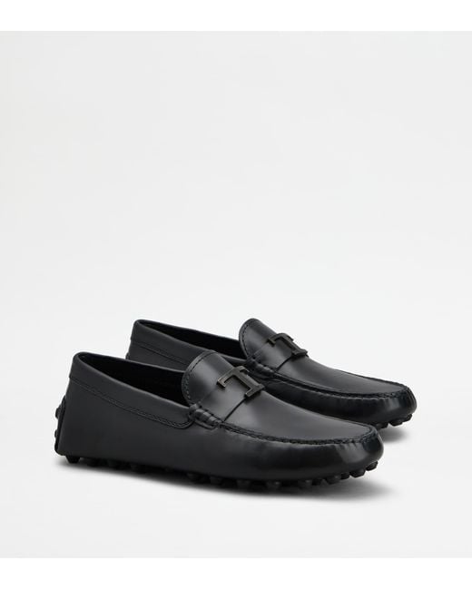 Tod's Black T Timeless Gommino Bubble Loafers for men