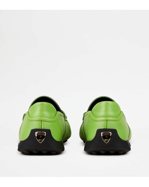 Tod's Green Loafers In Leather