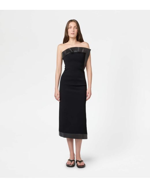 Tod's Black Dress With Leather Inserts