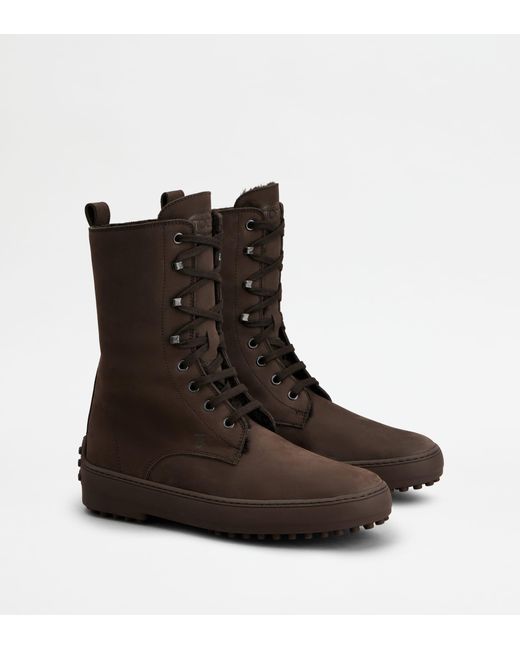 Tod's Brown Calfskin Ankle Boots