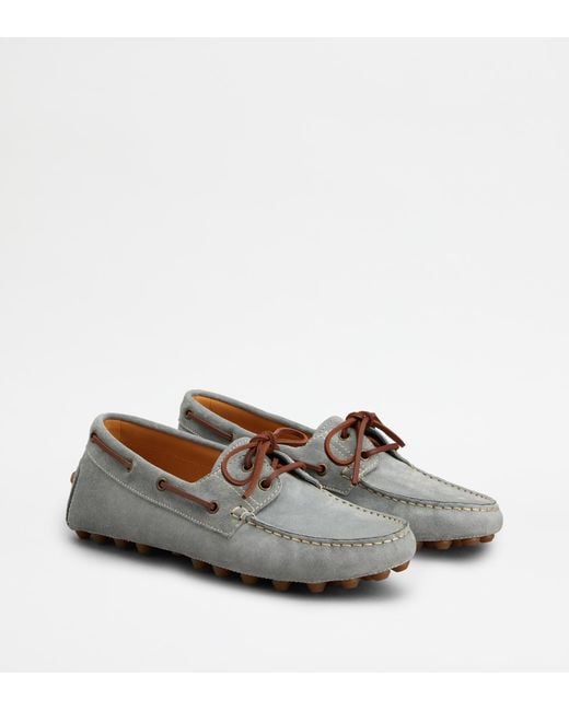 Tod's White Boat Gommino Bubble Loafers for men