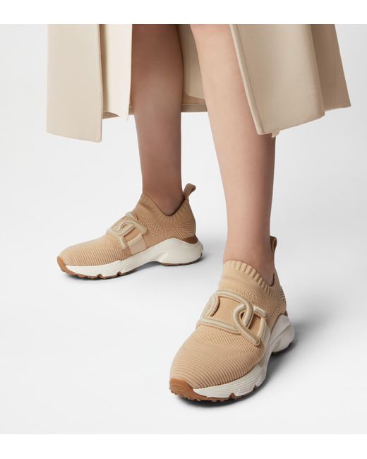 Tod's Natural Kate Slip-on Sneakers In Fabric
