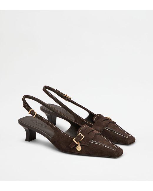 Tod's Brown Slingback Pumps