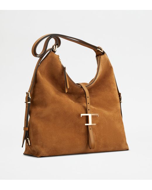 Tod's Brown T Timeless Shoulder Bag