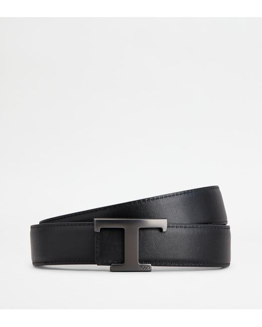 Tod's Brown T Timeless Reversible Belt In Leather for men