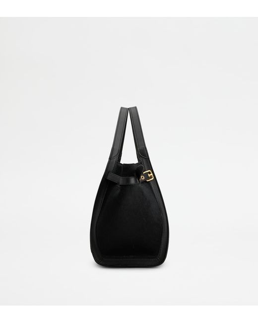 Tod's Black T Signature Shopping Bag