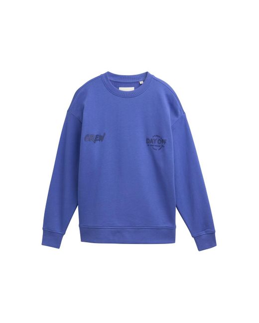 Tom Tailor Jungen Oversize Sweatshirt mit Print in Blue für Herren