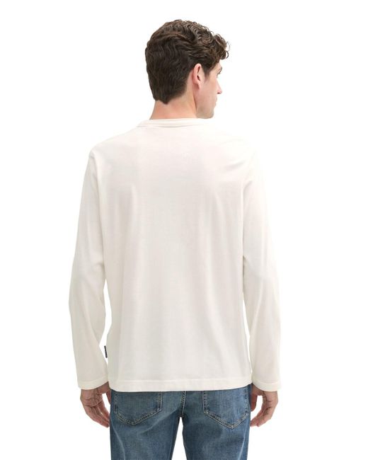 Tom Tailor Langarmshirt mit Bio-Baumwolle in White für Herren