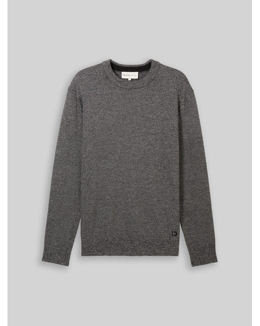 Tom Tailor DENIM Basic Strickpullover aus Baumwolle in Gray für Herren
