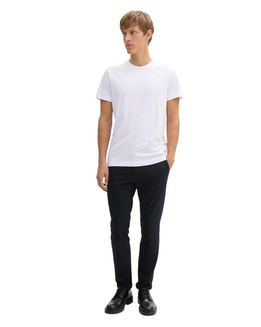 Tom Tailor Slim Fit T-Shirt mit Stretch-Anteil in White für Herren
