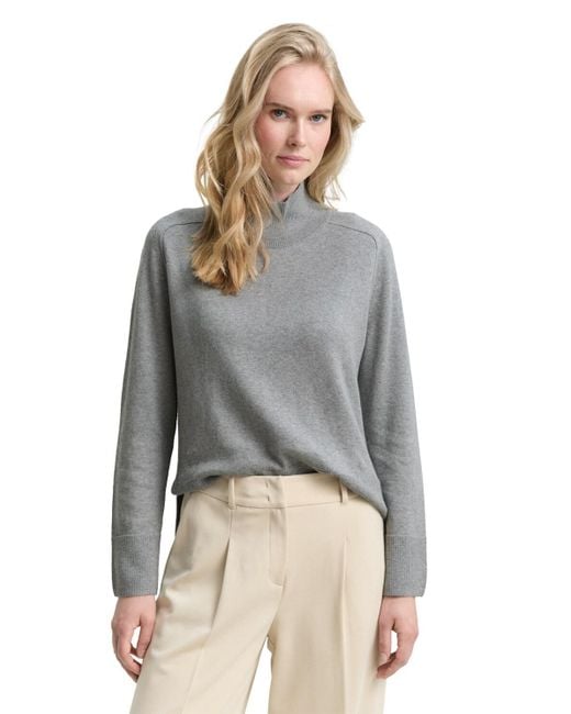 Tom Tailor Gray Strickpullover mit Stehkragen